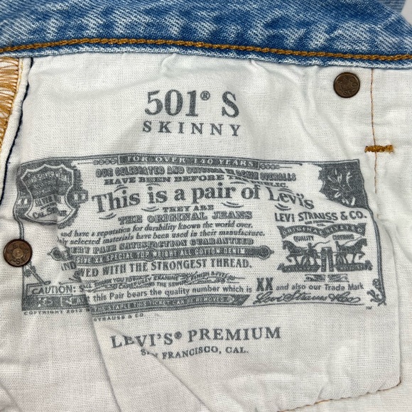 Levi’s 501 Skinny High Rise Snowflake Jeans Sz: 28W x 28L - Picture 14 of 16